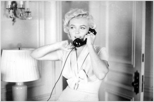 Marilyn Monroe on the Telephone #3, Photo by Sam: Description of image: Marilyn Monroe on the telephone in her apartment on East 57th Street in New York City, 1956. Sam Shaw was with Marilyn during everyday moments, when she would have conversations