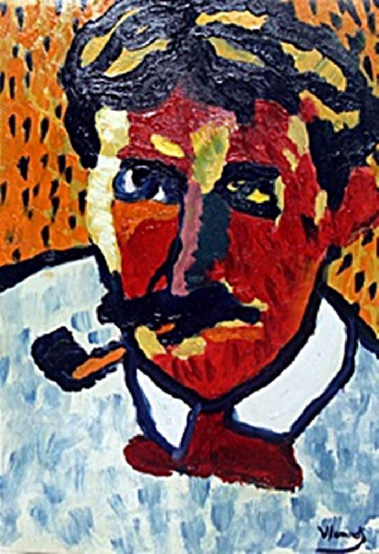 Andre Derain - Oil - Maurice De Vlaminck: Oil Painting on Paper attributed to Maurice De Vlaminck, bearing a signature, Size Approx. 12 x 8 Inches