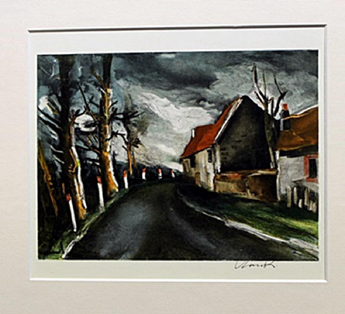 The Longny Road - Maurice De Vlaminck - Lithograph: Lithograph by Maurice De Vlaminck. Maurice de Vlaminck was a French painter. Along with André Derain and Henri Matisse he is considered one of the principal figures in the Fauve movement, a group of