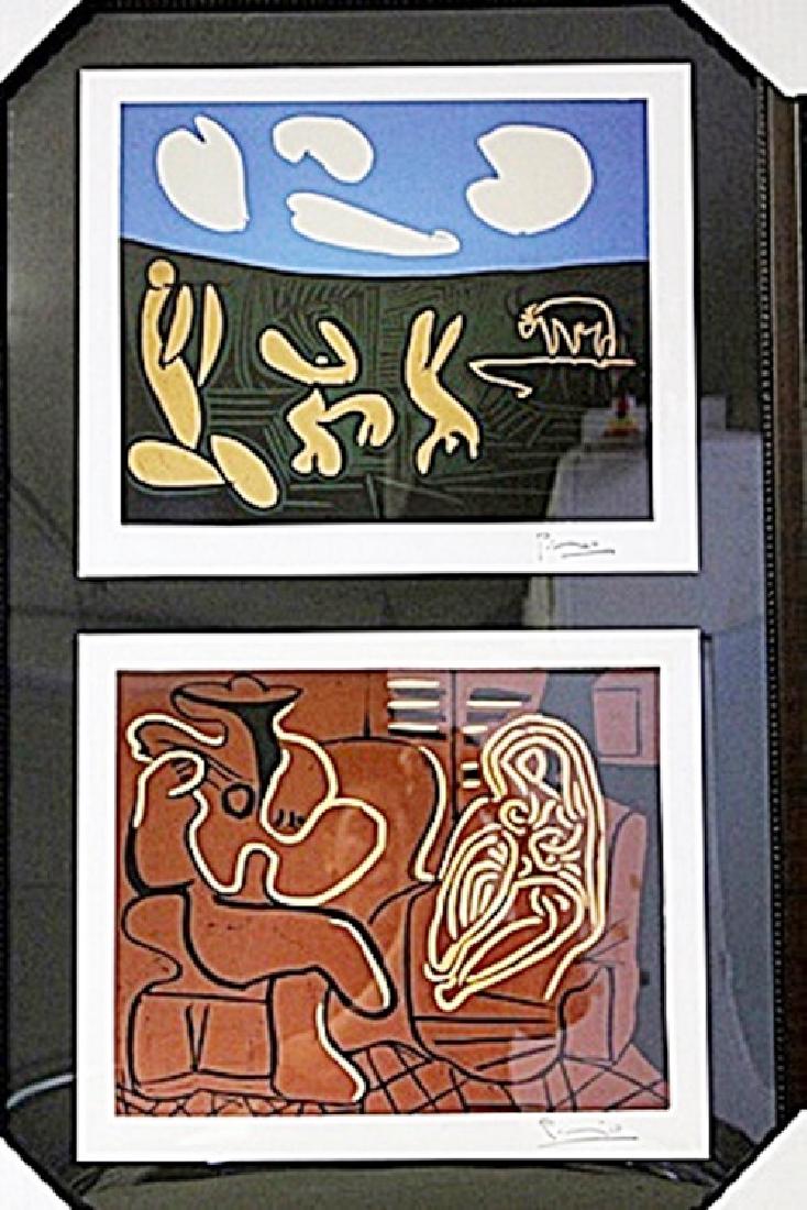 Framed 2-in-1 Picasso Lithographs (168E-EK) (1 of 2)