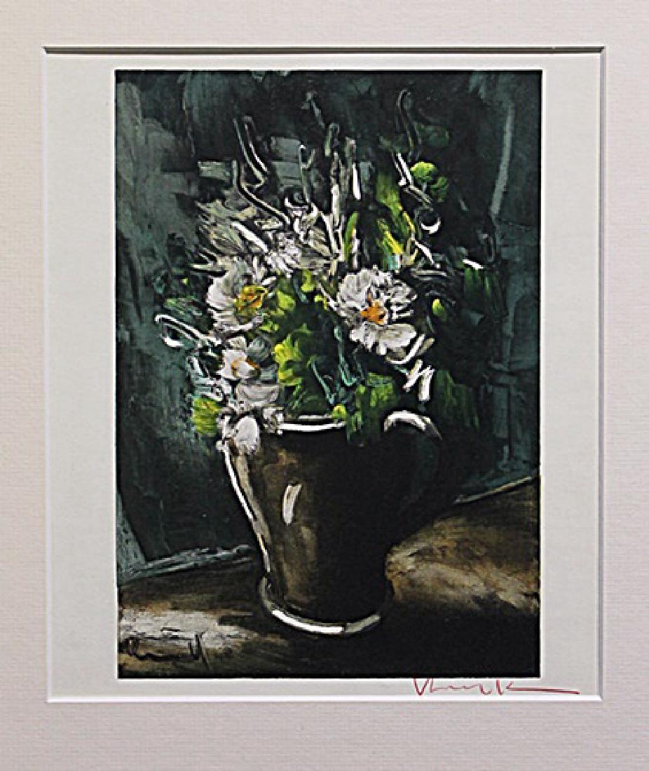 Flowers In Cermic Pot - Maurice De Vlaminck -: Lithograph by Maurice De Vlaminck. Maurice de Vlaminck was a French painter. Along with André Derain and Henri Matisse he is considered one of the principal figures in the Fauve movement, a group of