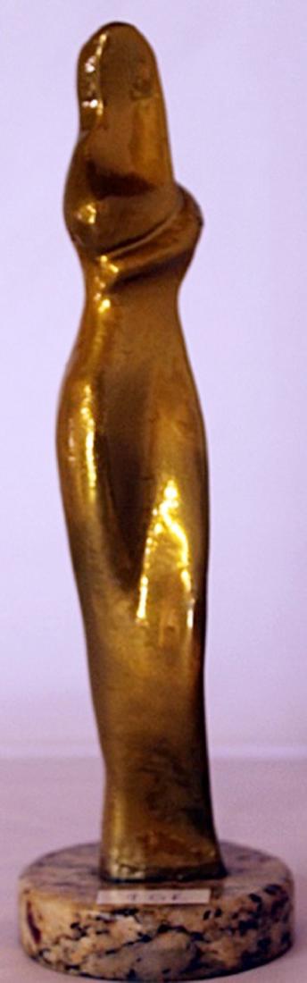 Gold over Bronze Sculpture - after Alexander Archipenko: Gold Over bronze Sculpture, Size Approx. 10" x 3" x 3" in.