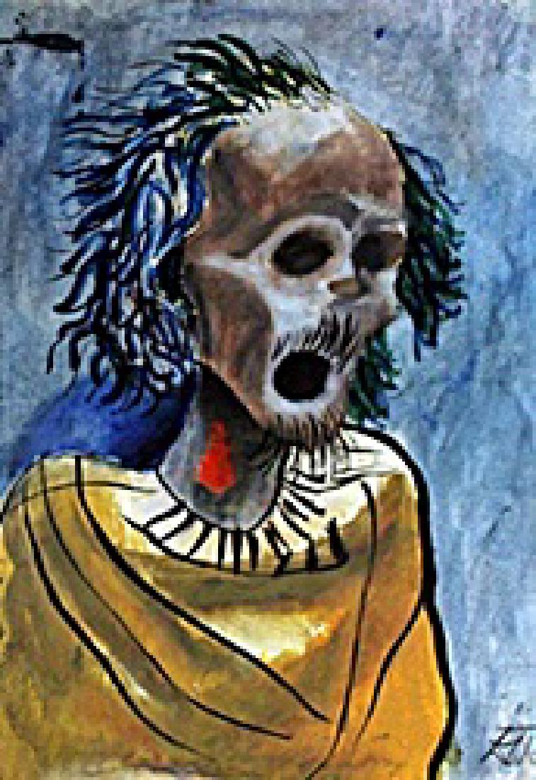 Morte 1935' - Oil on Paper - Otto Dix: Oil Painting on Paper attributed to Otto Rix, bearing a signature, Size Approx 16 x 11 Inches