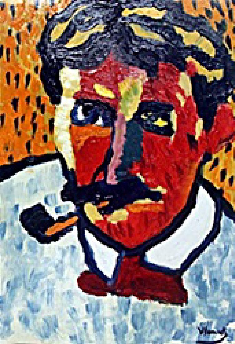 Andre Derain - Oil - Maurice De Vlaminck: Oil Painting on Paper attributed to Maurice De Vlaminck, bearing a signature, Size Approx. 12 x 8 Inches