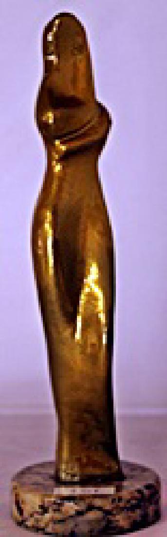 Gold over Bronze Sculpture - after Alexander Archipenko: Gold Over bronze Sculpture, Size Approx. 10" x 3" x 3" in.