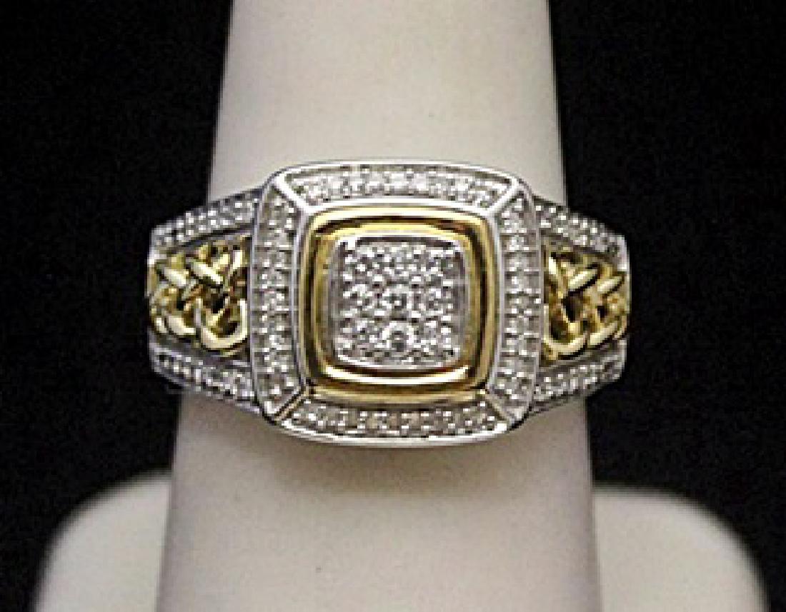 Fancy 14kt over Silver Ring with Diamonds (167I) (1 of 2)