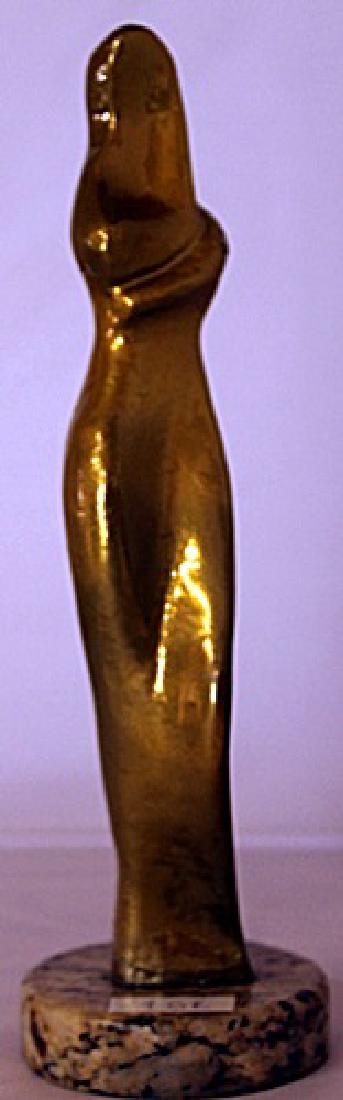 Gold over Bronze Sculpture - after Alexander Archipenko: Gold Over bronze Sculpture, Size Approx. 10" x 3" x 3" in.