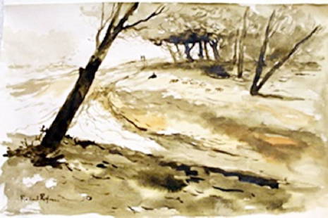 Watercolor Painting on Paper -Roelant Roghman: Warercolor Painting on Paper, bearing a signature, Size Approx. 14 x 1