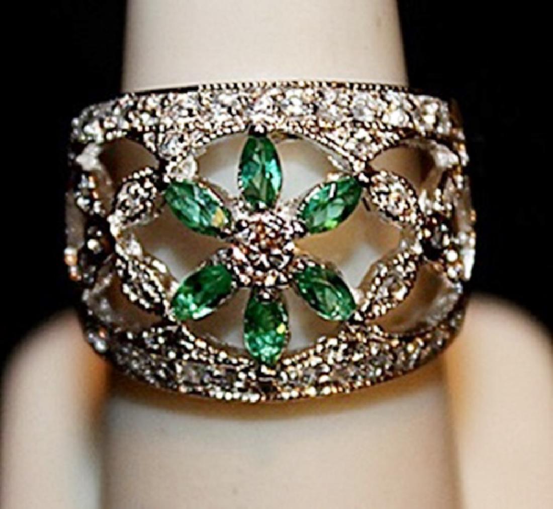 Beautiful Lab Emeralds, White Topaz & Sapphires SS (1 of 2)