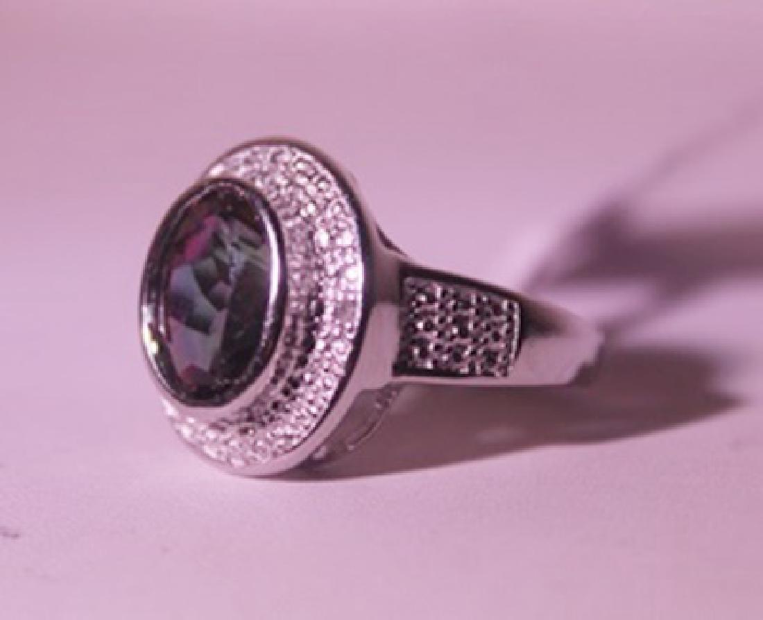 Exquisite Sterling Silver Ring with Lab Alexandrite and (1 of 3)