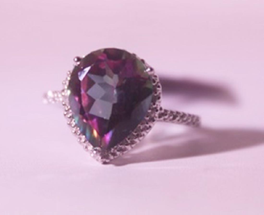 Exquisite Sterling Silver Ring with Lab Alexandrite (1 of 3)