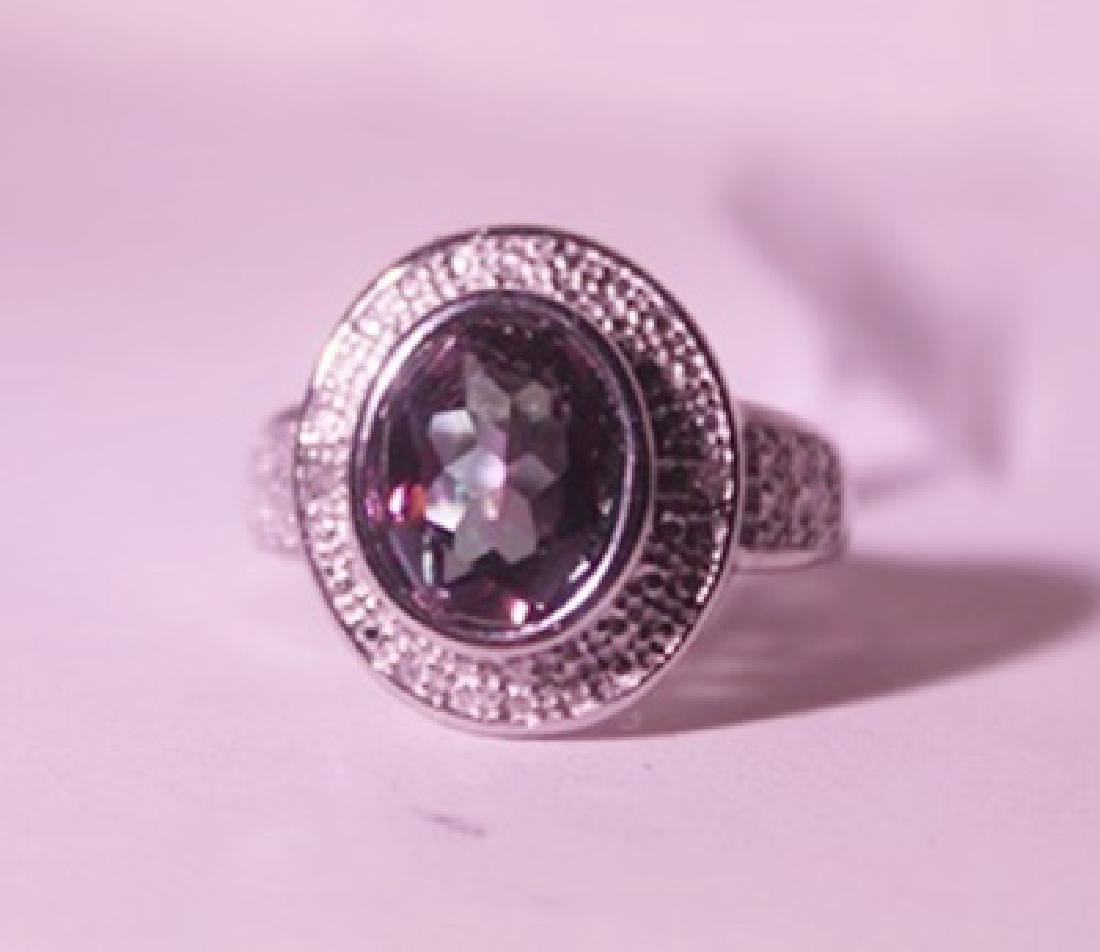 Exquisite Sterling Silver Ring with Lab Alexandrite (1 of 3)