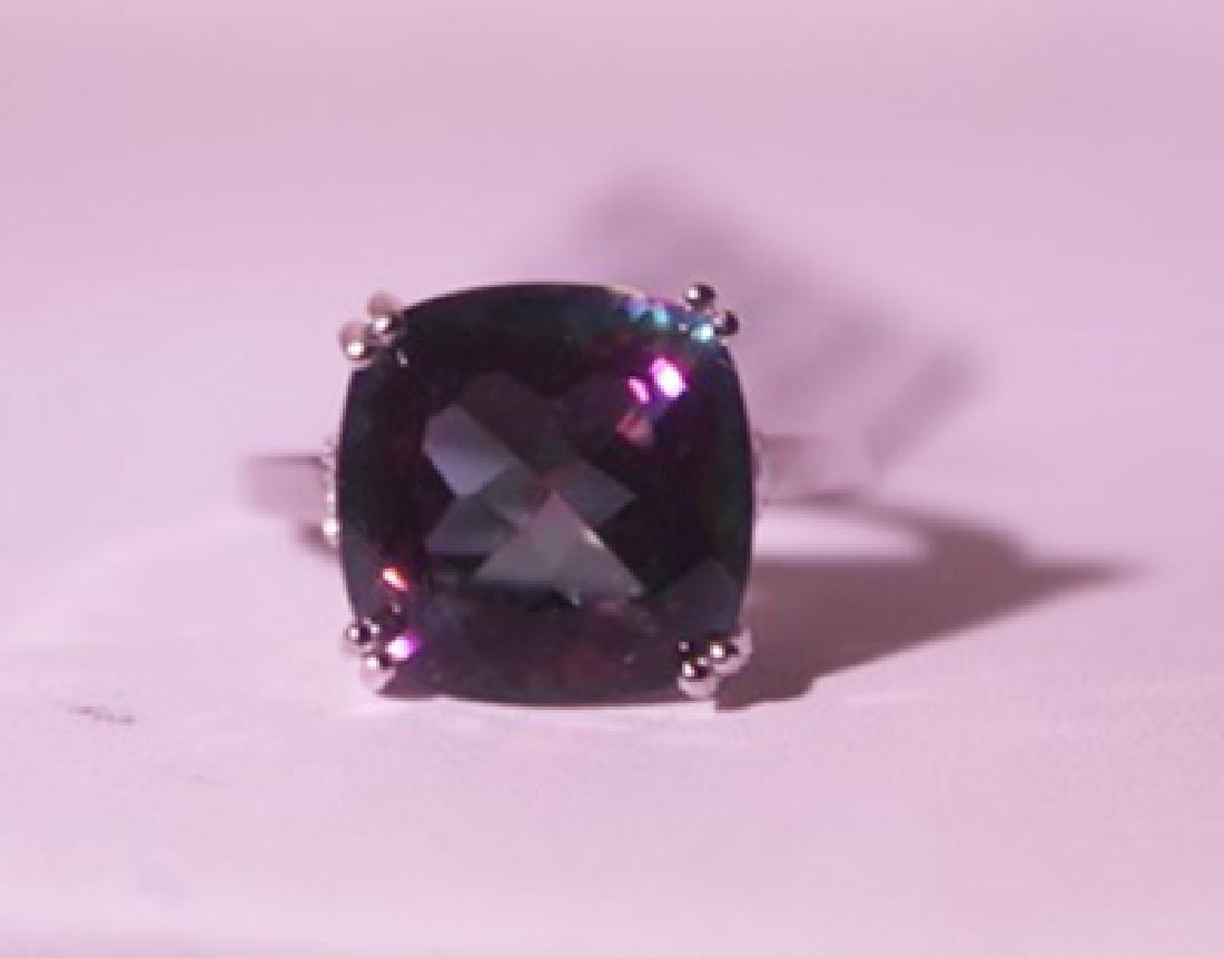 Exquisite Sterling Silver Ring with Lab Alexandrite (1 of 3)