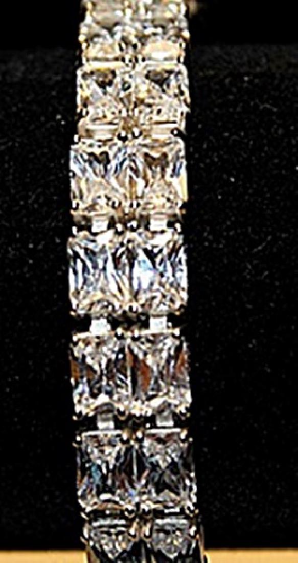 Fancy Russian Cubic Zirconia Sterling Silver Bracelet. (1 of 1)