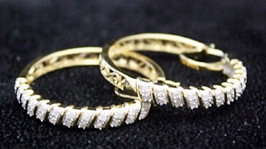 Beautiful 14kt over Silver Earrings with Diamonds (1 of 2)