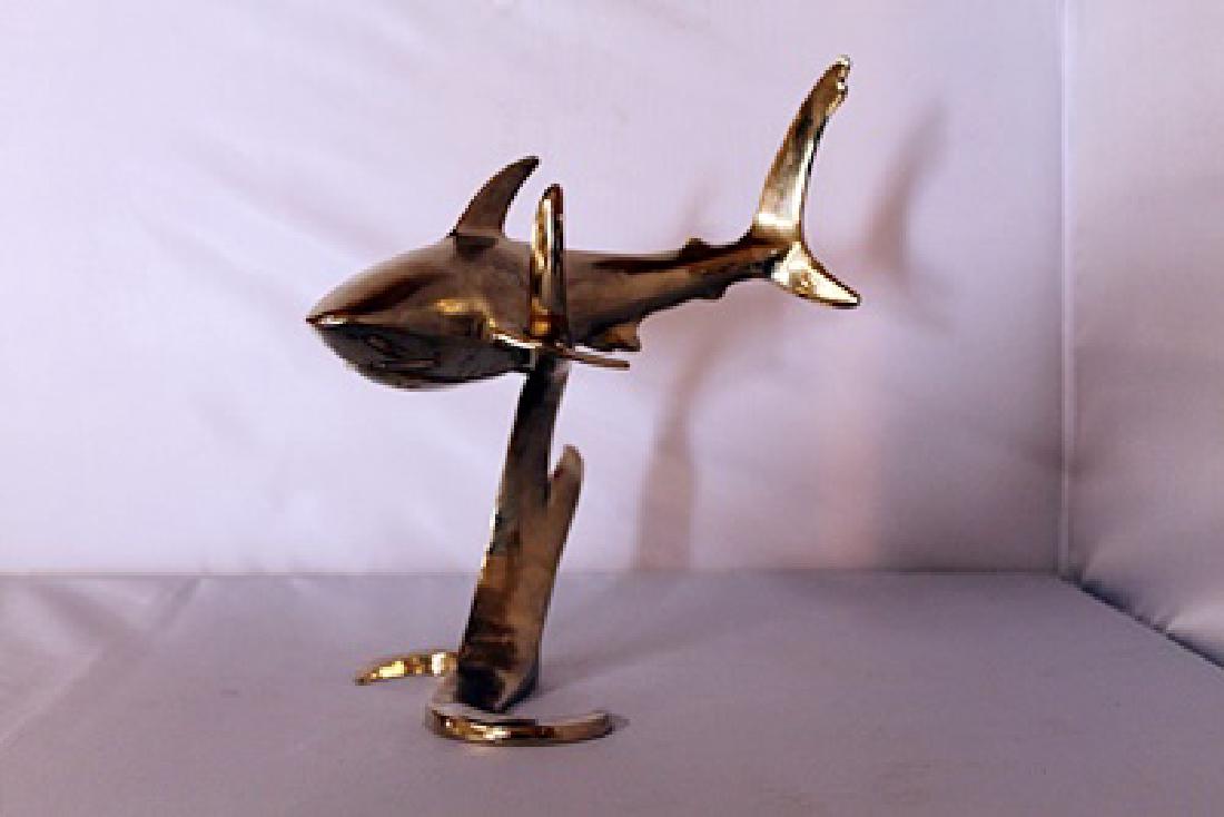 Great White Shark - Gold over Bronze Sculpture after (1 of 3)