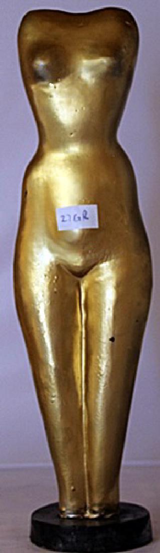 Nude Bust II - after Alexander Archipenko: Limited Edition, Gold Over bronze Sculpture, bearing the signature, Size Approx. 17" x 4" x 4" in.