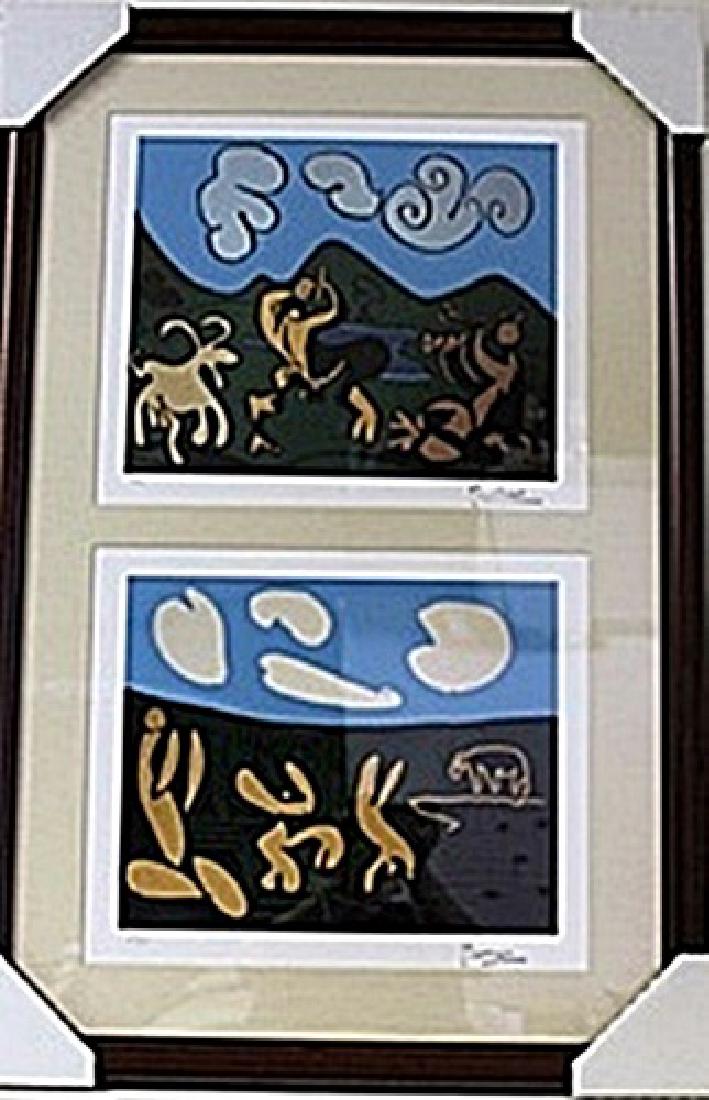 Framed 2-in-1 Picasso Lithographs (121E-EK) (1 of 2)