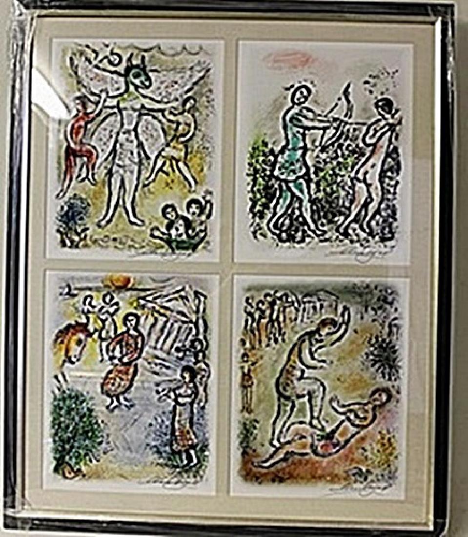 Framed 4-in-1 Marc Chagall Lithographs (185E-EK) (1 of 2)