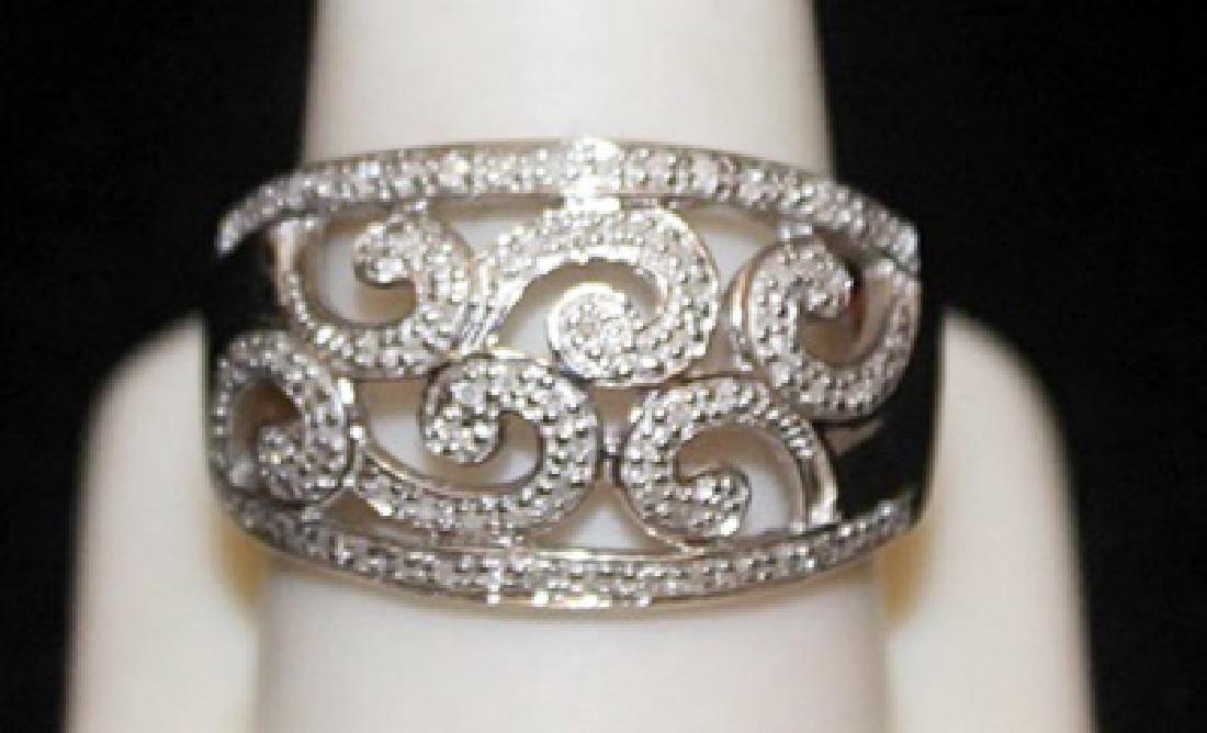 Beautiful Silver Antique Style Ring with Diamonds (1 of 2)