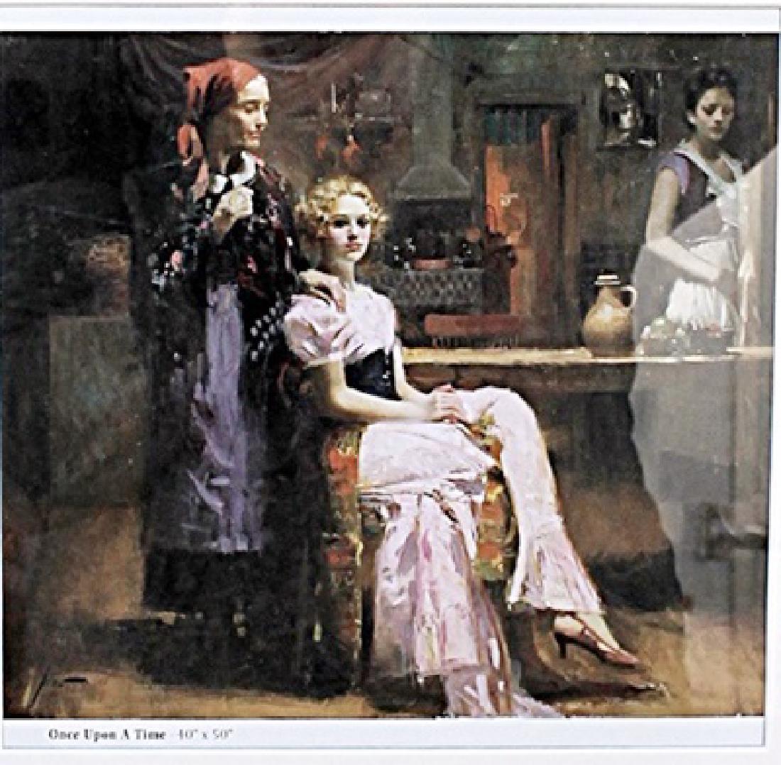 Once Upon A Time - Pino - Lithograph: Lithograph by Pino. Italian artist, Pino Daeni’s canvases elicit feelings of warmth, nostalgia, love and family. His paintings are often set on vibrantly sunny beaches, typically in the Mediterranea