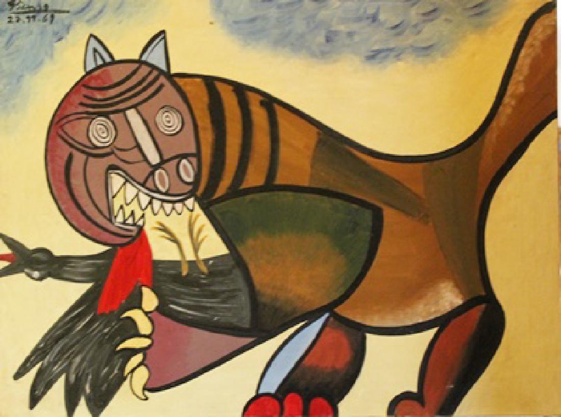 "The Tiger" Oil on Canvas - Pablo Picasso (1 of 2)