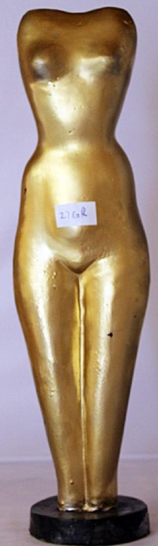 Nude Bust II - after Alexander Archipenko: Limited Edition, Gold Over bronze Sculpture, bearing the signature, Size Approx. 17" x 4" x 4" in.