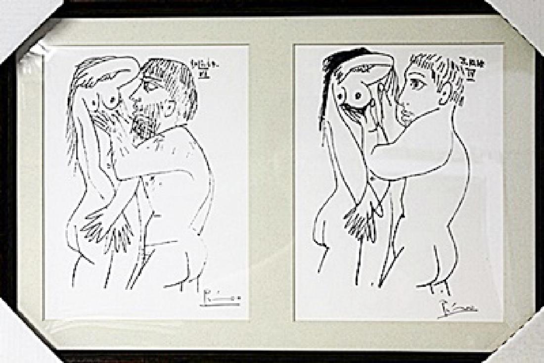 Framed 2-in-1 Picasso Lithographs (176E-EK) (1 of 1)