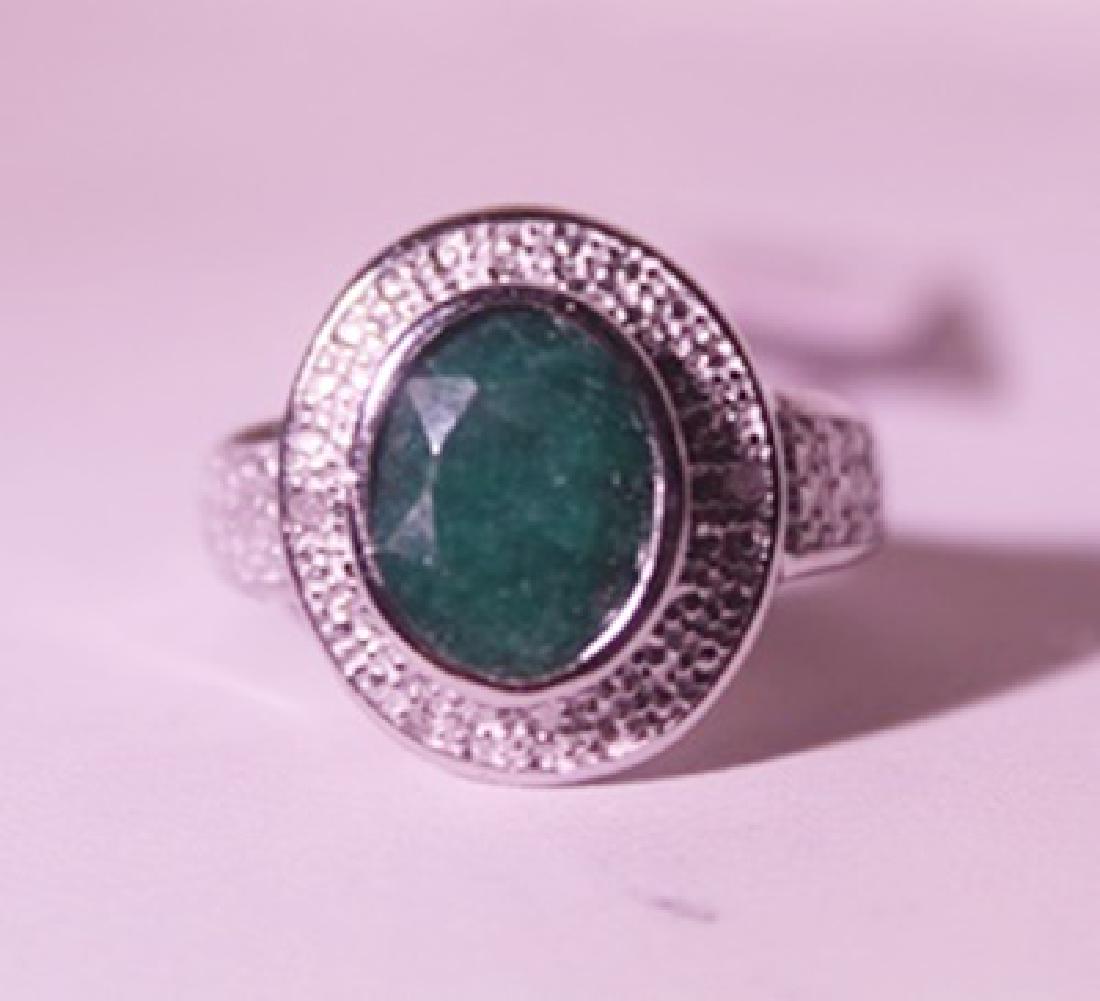 Exquisite Sterling Silver Ring with Genuine Columbian (1 of 3)