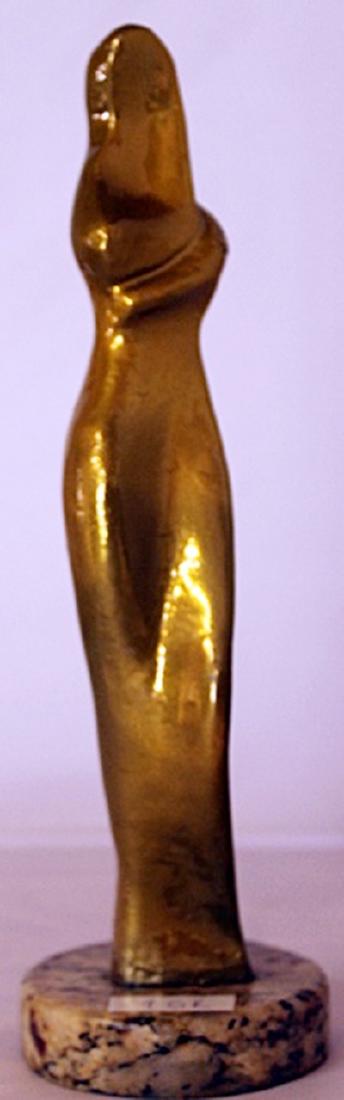 Gold over Bronze Sculpture - after Alexander Archipenko: Gold Over bronze Sculpture, Size Approx. 10" x 3" x 3" in.