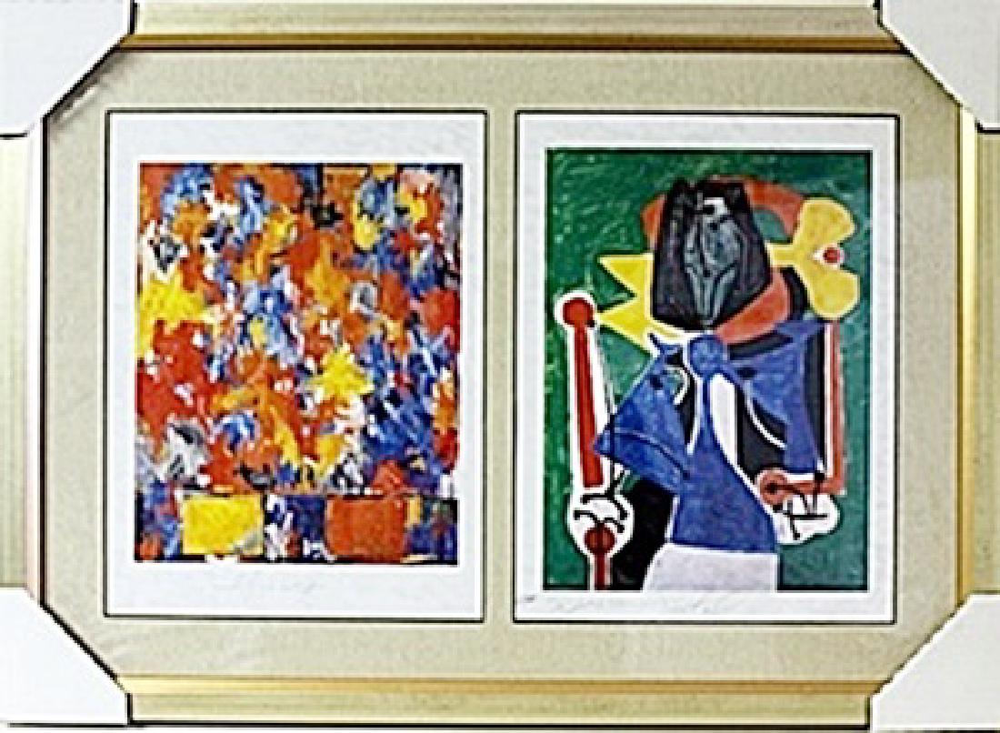 Framed 2-in-1  Jasper Johns and Picasso Lithographs (1 of 2)