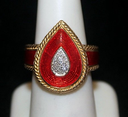 Fancy 14kt over Silver Ring with Diamonds (146I): Fancy 14kt over Silver Ring with Diamonds (146I) twt approx. .65ct VS1 color G.