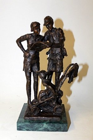 Bronze Sculpture " Lost In Fantasy Land " By Dennis: Limited Edition Sculpture By Dennis Smith. Dennis V. Smith is an American sculptor. He is a Latter-day Saint and some of his artwork deals with LDS themes. He is most noted in LDS circles for having c
