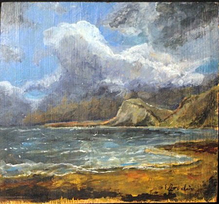 Oil on Wood By E. Boudin: Oil on Wood By Eugene Boudin; Original; Signed & Dated; Size Approx. 9x8 in.