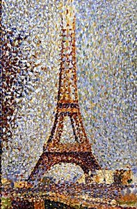 Print "Eiffel Tower" after Georges Seurat: Fine Art Print, Approx. 10" In. 1/2" " x 6 1/2" In.