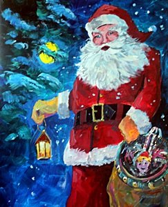 Christmas Eve - Original by Michael Schofield: Hand Signed, Original Oil Painting on Canvas, Direct from the artist, Size Approx 30 x 24 inches