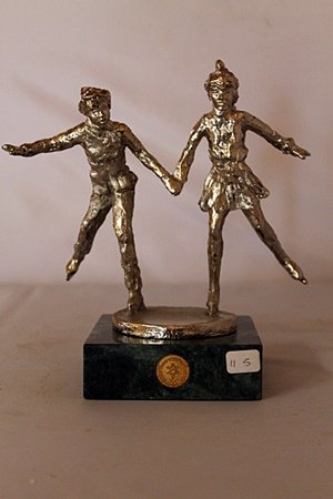 Together on the Glass - Silver Sculpture - Dennis: Limited Edition Silver Sculpture by Dennis Smith, Hand signed, Size Approx. 7"x 5"x 3" in.
