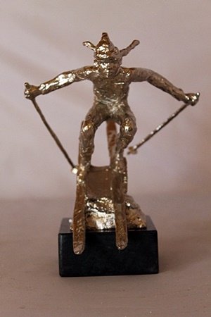 She Comes Into view - Silver Sculpture - Dennis Smith: Limited Edition Silver Sculpture by Dennis Smith, Hand signed, Size Approx. 7"x 6"x 6" in.