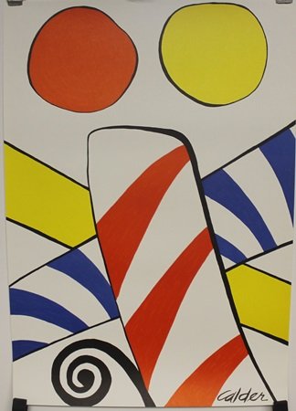"Candy Cane" By Alexander Calder: Original Lithograph, Signed by the artist, Approximately 28 x 20 1/2 In.