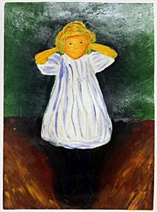 The Child - Edvard Munch: Pastel Drawing in the manner of Edvard Munch, bears a signature, Size Approx. 16 x 11 In