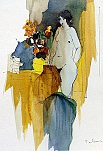 Lithograph Itzchak Tarkay: Authentic lithograph out of the Book, Plate Signed, This is does not come with a Frame, Size Approx. 8 x 4 Inches