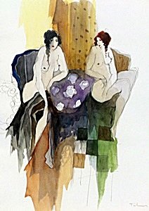 Lithograph Itzchak Tarkay: Authentic lithograph out of the Book, Plate Signed, This is does not come with a Frame, Size Approx. 8 x 4 Inches