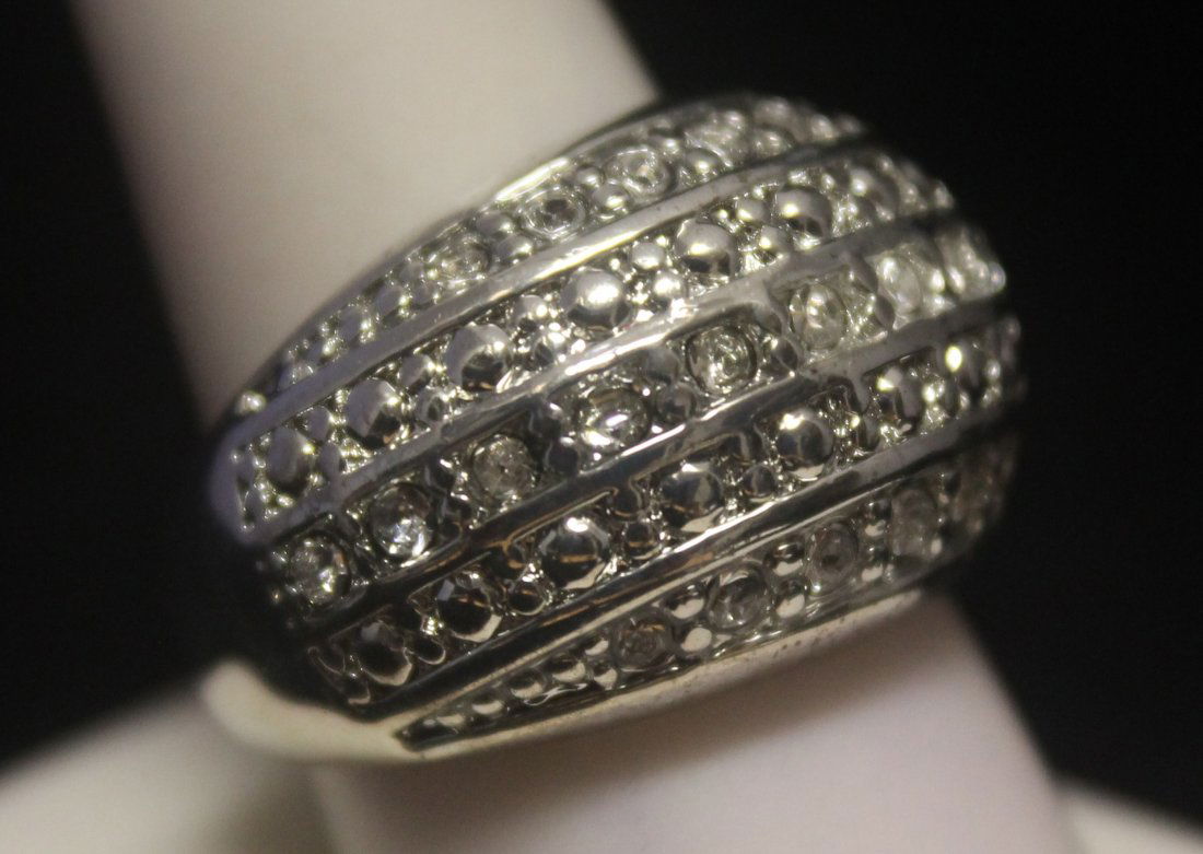 Stunning Unisex Sapphire Designer Silver Ring (1 of 2)