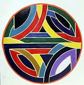 Discs - Oil on Paper - Frank Stella: Oil Painting on Paper attributed to Frank Stella, Unsigned, Size Approx. 16 x 12 Inches
