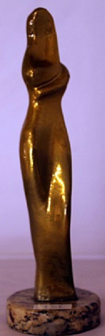 Gold over Bronze Sculpture - after Alexander Archipenko: Gold Over bronze Sculpture, Size Approx. 10" x 3" x 3" in.