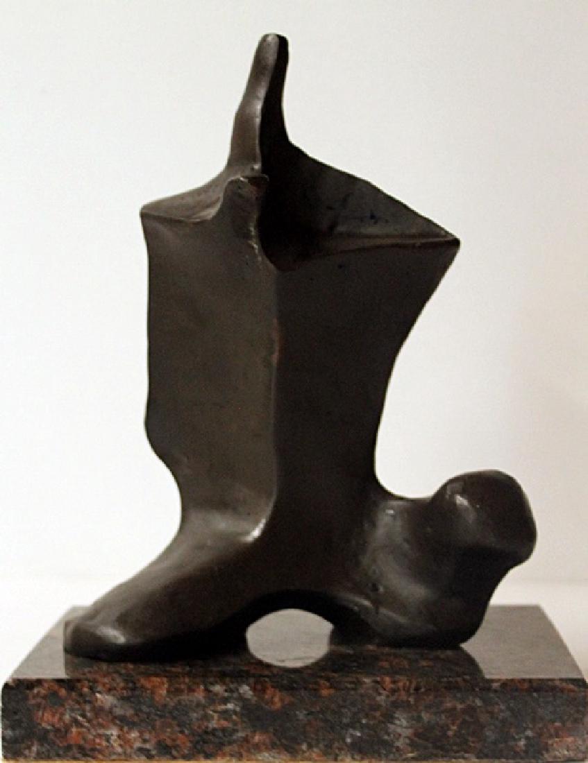 Bronze Sculpture with Marble base - Henry Moore: Limited Edition, Bronze Sculpture on a Marble Base, Hand Signed, Size Approx. 11" x 6" x 9" in.