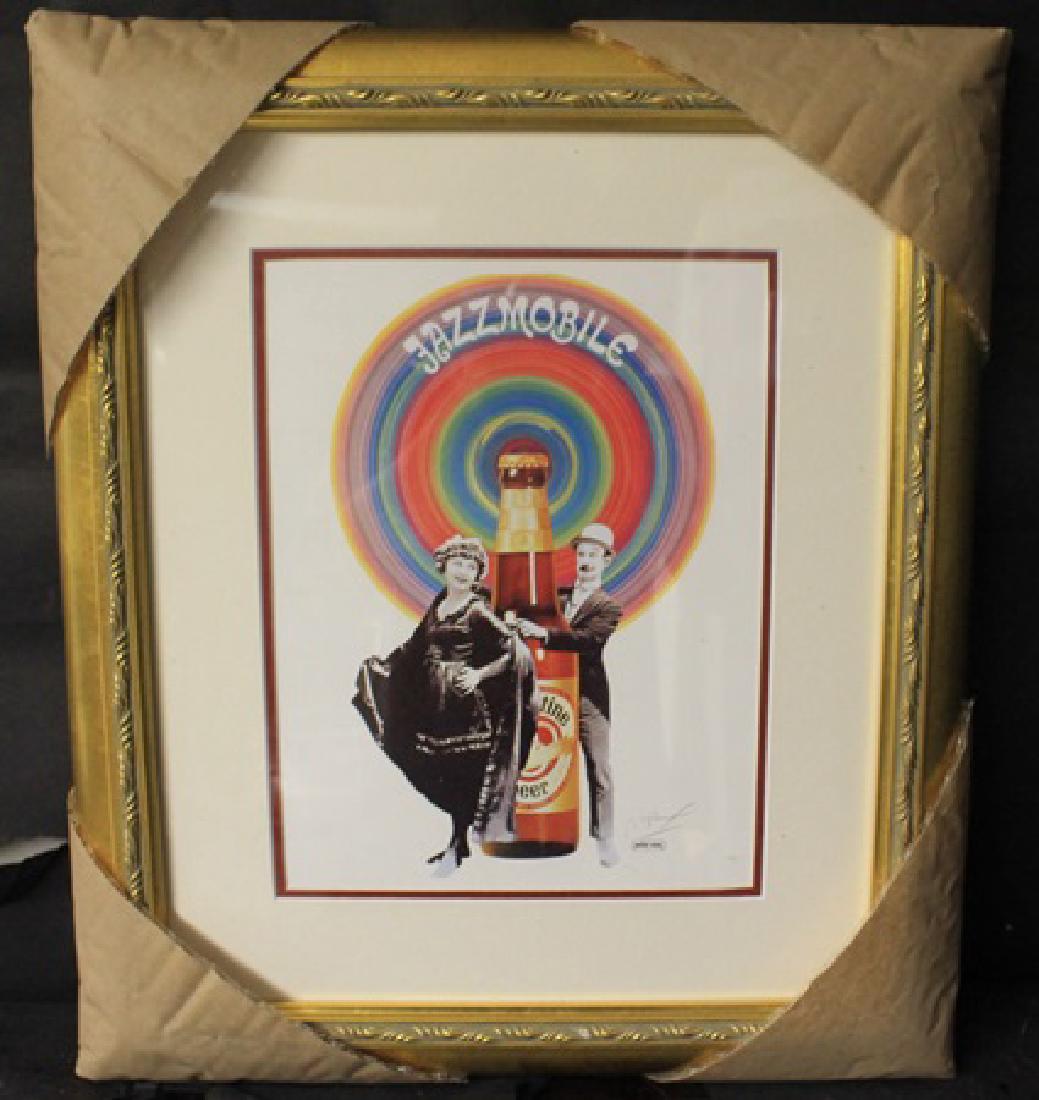 "JAZZ MOBILE" By PETER MAX (N): Authentic Lithograph, Signed Authentic the artist, In the plate out of the book; Approximately 19 1/2 X 16 1/2 In.