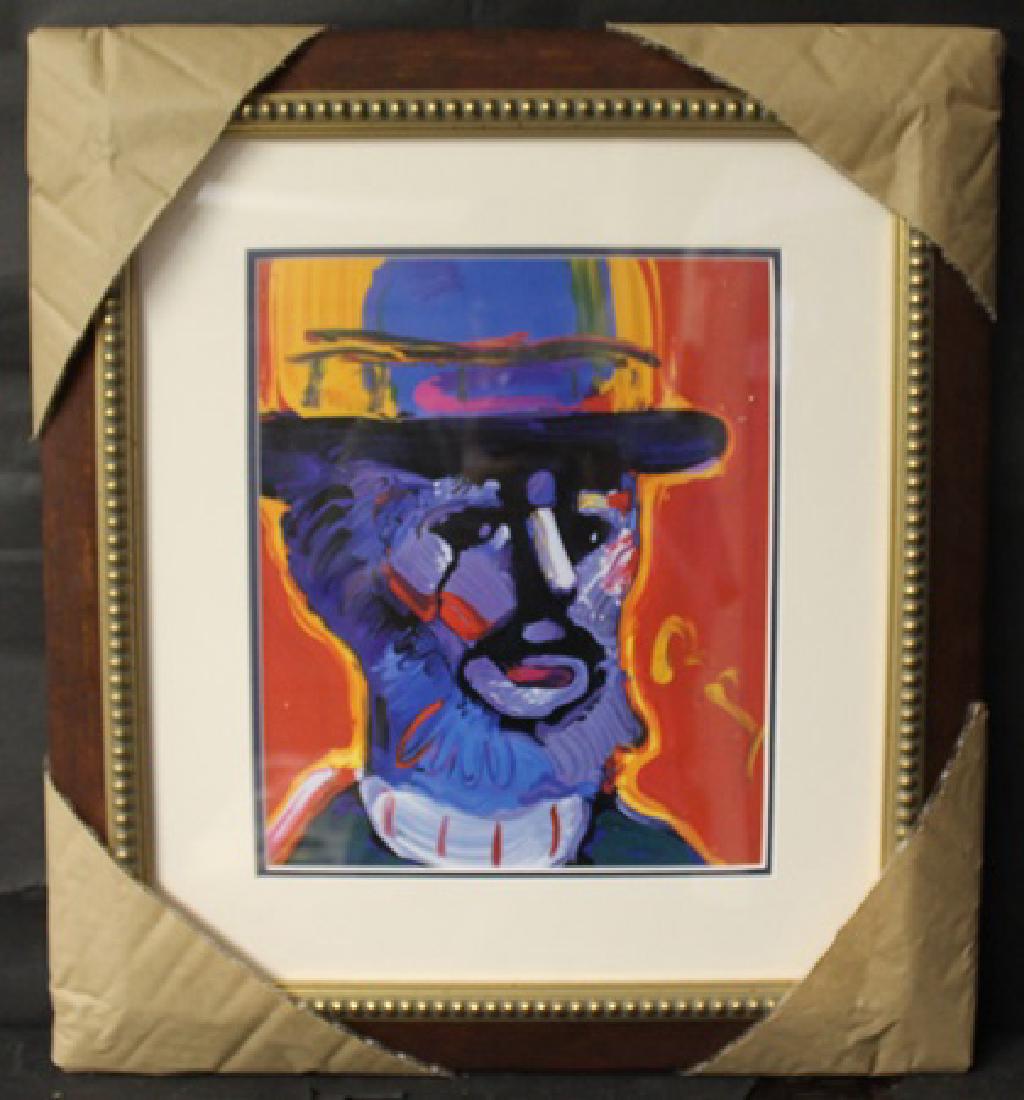 "UNTITLED" By PETER MAX (N): Authentic Lithograph, Signed Authentic the artist, In the plate, Out of the book, Approximately 20 x 18 In.