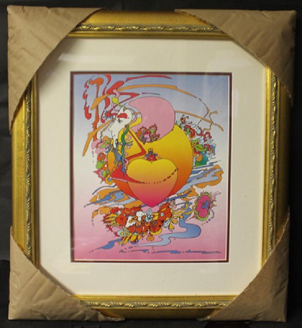 "UNTITLED" By PETER MAX (N): Authentic Lithograph, Out of the book, Approx 19 1/2 x 17 1/2 In.