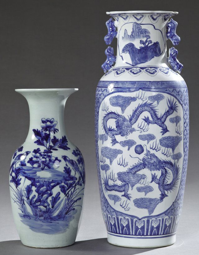 Two Oriental Baluster Vases, 20th c., one Arita style (1 of 1)